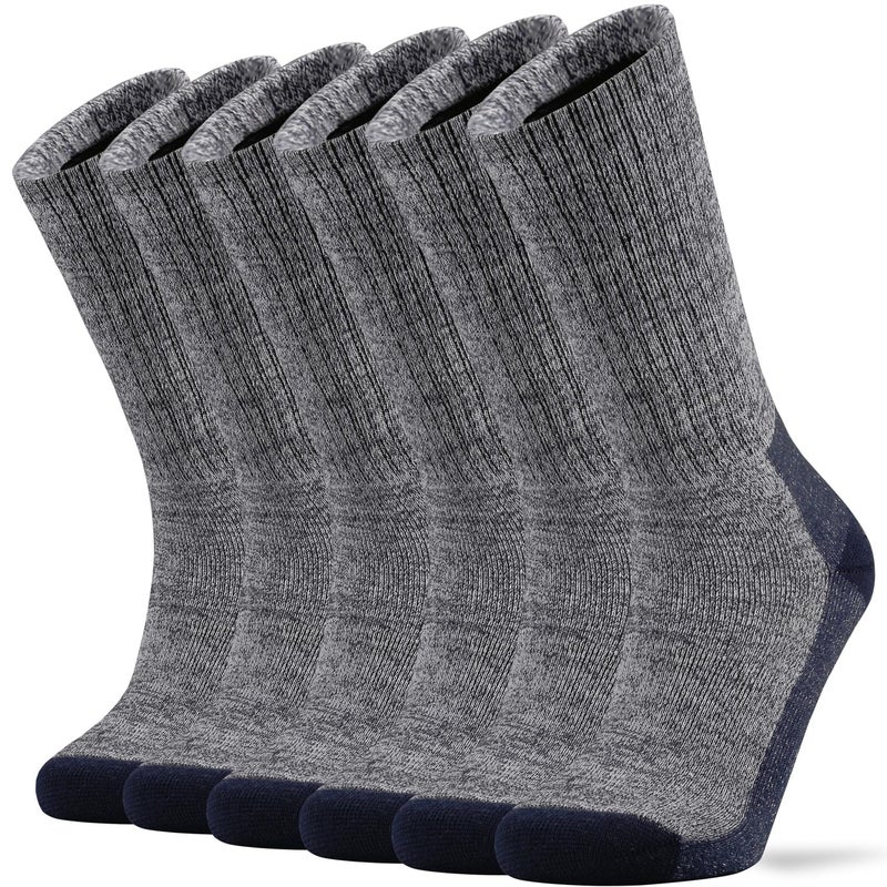 Ortis Cotton Moisture Wicking Work Athletic Cushion Crew Socks for Men 10 Pack(Navy Blue XL), 13 - 15 - Image 1
